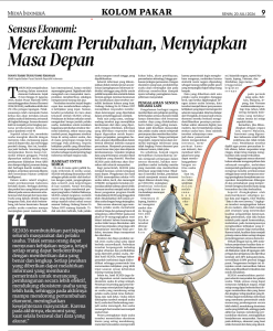 Sensus Ekonomi Merekam Perubahan, Menyiapkan Masa Depan